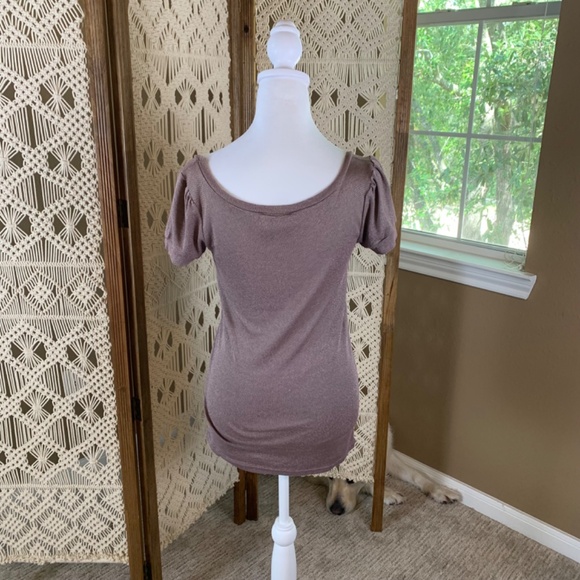 Michael Stars short sleeve low scoop neck puff t-shirt OSFM - Picture 3 of 7